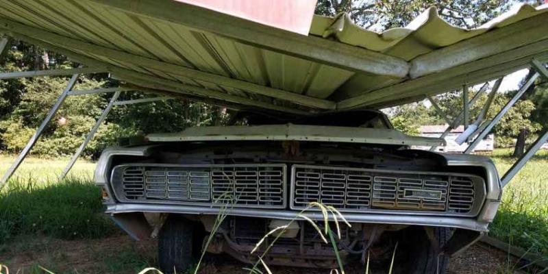 Collapsed Steel Carport Garages 